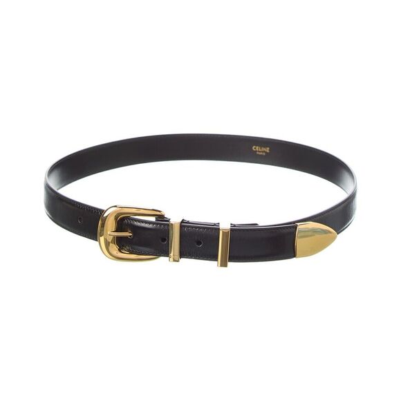 CELINE Accessories - Celine Western Leather Belt, Black